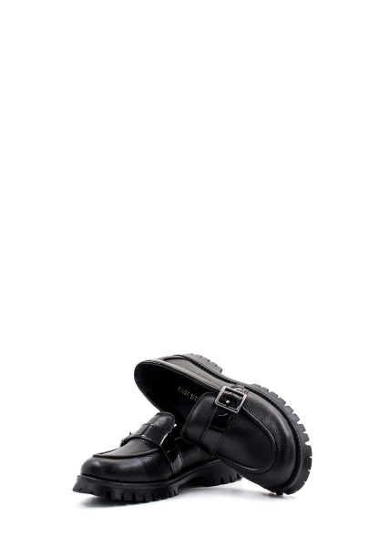 MirgeShoes Siyah Kız Çocuk Casual Ayakkabı İçi Dışı Hakiki Deri MRG01136241632