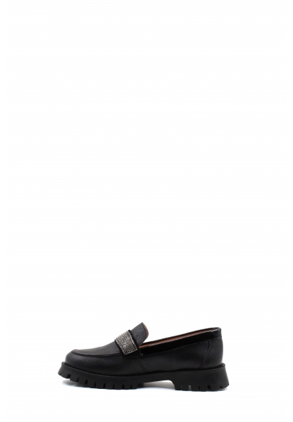 MirgeShoes Siyah Kız Çocuk Casual Ayakkabı İçi Dışı Hakiki Deri MRG011362410220