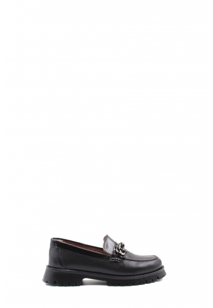 MirgeShoes Siyah Kız Çocuk Casual Ayakkabı İçi Dışı Hakiki Deri MRG011362410227