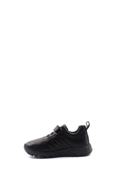 MirgeShoes Siyah Kız Cırtcırtlı Çocuk Casual Ayakkabı İçi Dışı Hakiki Deri MRG012872412314