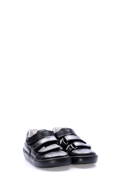 MirgeShoes Siyah Kız Cırtcırtlı Çocuk Casual Ayakkabı İçi Dışı Hakiki Deri MRG011362411267