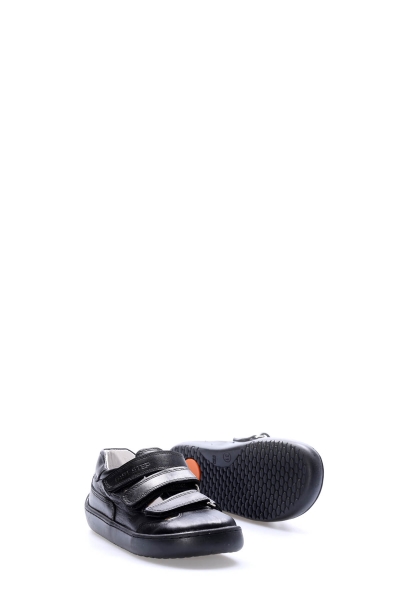 MirgeShoes Siyah Kız Cırtcırtlı Çocuk Casual Ayakkabı İçi Dışı Hakiki Deri MRG011362411267