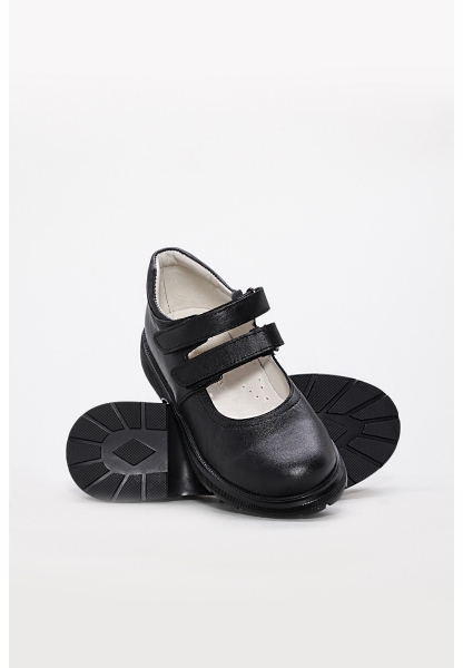 MirgeShoes Siyah Kız Cırtcırtlı Çocuk Casual Ayakkabı İçi Dışı Hakiki Deri MRG0113624315218