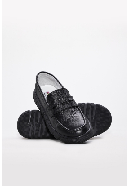 MirgeShoes Siyah Kız Çocuk Casual Ayakkabı İçi Dışı Hakiki Deri MRG01967241980