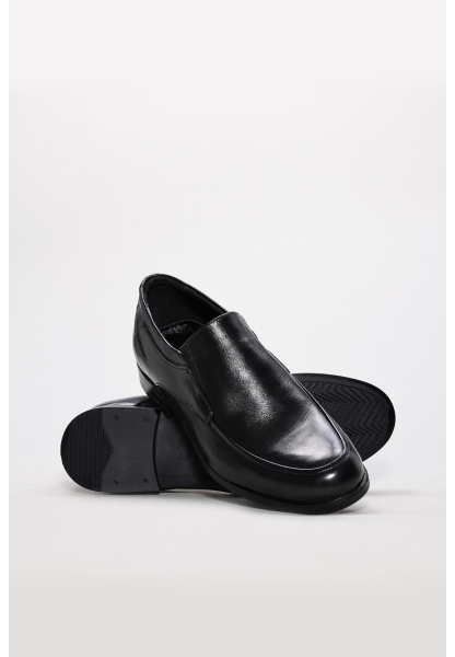 MirgeShoes Siyah Bağcıksız Erkek Klasik Ayakkabı İçi Dışı Hakiki Deri MRG01348711218