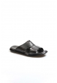 MirgeShoes Erkek Terlik İçi Dışı Hakiki Deri Siyah MRG0114813179824281