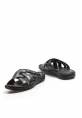 MirgeShoes Erkek Terlik İçi Dışı Hakiki Deri Siyah MRG011082131237
