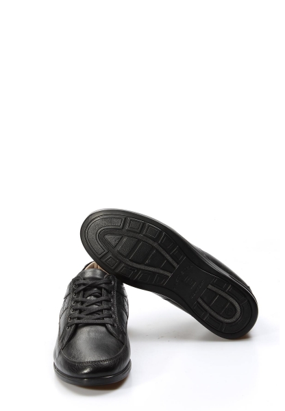 MirgeShoes Siyah Bağcıklı Erkek Casual Ayakkabı İçi Dışı Hakiki Deri MRG0179213215