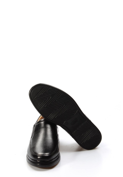 MirgeShoes Siyah Bağcıksız Erkek Casual Ayakkabı İçi Dışı Hakiki Deri MRG019451311413