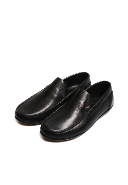 MirgeShoes Siyah Erkek Loafer Ayakkabı Kaymaz Taban İçi Dışı Hakiki Deri MRG019451311614