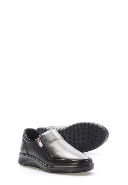 MirgeShoes Siyah Bağcıksız Kadın Casual Ayakkabı İçi Dışı Hakiki Deri MRG0111022617729