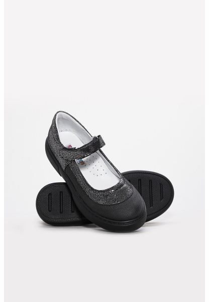 MirgeShoes Siyah Kız Çocuk Casual Ayakkabı İçi Dışı Hakiki Deri MRG019672411059