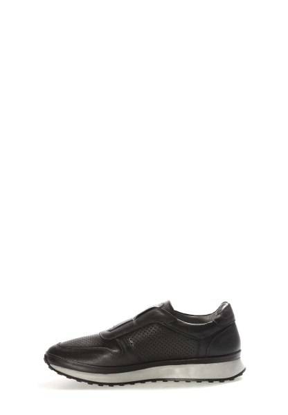 MirgeShoes Siyah Bağcıksız Erkek Casual Ayakkabı İçi Dışı Hakiki Deri MRG011081131109261130