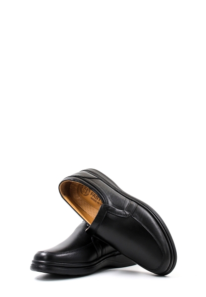 MirgeShoes Siyah Bağcıksız Erkek Casual Ayakkabı İçi Dışı Hakiki Deri MRG01792131426