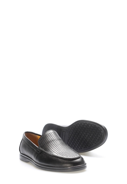 MirgeShoes Siyah Bağcıksız Erkek Casual Ayakkabı İçi Dışı Hakiki Deri MRG01949131020122835