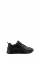 MirgeShoes Siyah Bağcıklı Erkek Spor Sneaker Ayakkabı İçi Dışı Hakiki Deri MRG01291131439