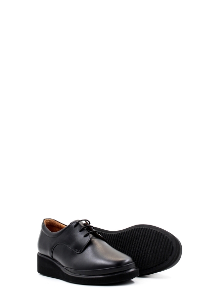 MirgeShoes Siyah Bağcıklı Kadın Casual Ayakkabı İçi Dışı Hakiki Deri MRG01541261936