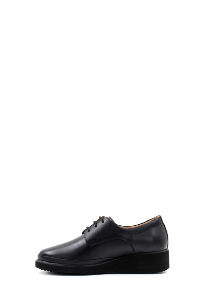 MirgeShoes Siyah Bağcıklı Kadın Casual Ayakkabı İçi Dışı Hakiki Deri MRG01541261936