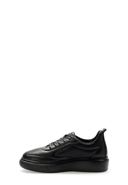 MirgeShoes Siyah Bağcıklı Kadın Casual Ayakkabı İçi Dışı Hakiki Deri MRG017132612723