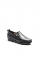 MirgeShoes Siyah Bağcıksız Kadın Casual Ayakkabı İçi Dışı Hakiki Deri MRG0110112611302