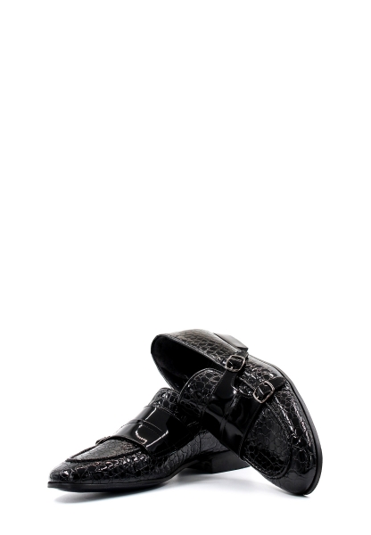  MirgeShoes Siyah Bağcıksız Erkek Klasik Rugan Ayakkabı İçi Dışı Hakiki Deri MRG014081312737