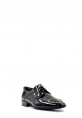 MirgeShoes Siyah Bağcıklı Erkek Klasik Rugan Ayakkabı İçi Dışı Hakiki Deri MRG0140813121010