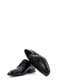 MirgeShoes Siyah Bağcıklı Erkek Klasik Rugan Ayakkabı İçi Dışı Hakiki Deri MRG0140813121010