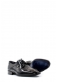 MirgeShoes Siyah Bağcıklı Erkek Klasik Rugan Ayakkabı İçi Dışı Hakiki Deri MRG0140813121010