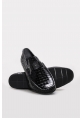 MirgeShoes Siyah Erkek Loafer Rugan Ayakkabı İçi Dışı Hakiki Deri MRG014081312311