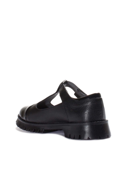 MirgeShoes Siyah Kız Çocuk Casual Rugan Ayakkabı İçi Dışı Hakiki Deri MRG011362411023