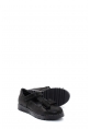 MirgeShoes Siyah Kız Çocuk Casual Ayakkabı İçi Dışı Hakiki Deri Saten MRG0196724324