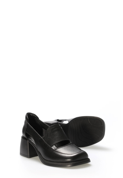 MirgeShoes Siyah Kadın Casual Ayakkabı Yüksek Topuk İçi Dışı Hakiki Deri MRG0134726175742343