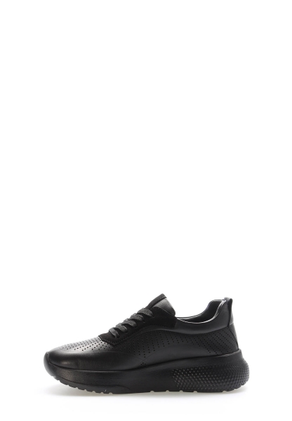 MirgeShoes Siyah Bağcıklı Kadın Casual Ayakkabı İçi Dışı Hakiki Deri MRG0111122611227