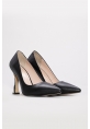 MirgeShoes İçi Dışı Hakiki Deri Siyah Şık Kadın İnce Topuklu Ayakkabı AH082152612523