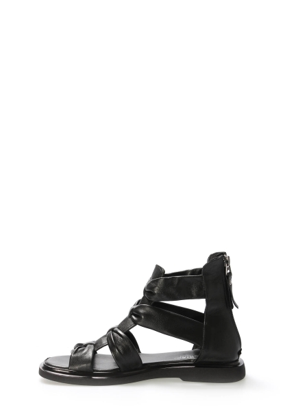 MirgeShoes Kadın Sandalet İçi Dışı Hakiki Deri Siyah  MRG01254261333