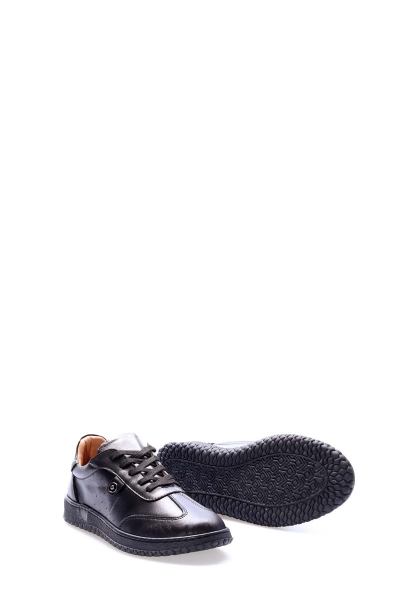 MirgeShoes Siyah Bağcıklı Kadın Casual Ayakkabı İçi Dışı Hakiki Deri MRG013762612220