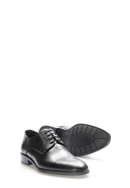 MirgeShoes Siyah Bağcıklı Erkek Klasik Ayakkabı İçi Dışı Hakiki Deri MRG0194913161219