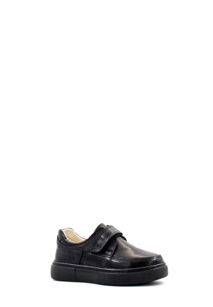 MirgeShoes Siyah Unisex Çocuk Cırtcırtlı Casual Ayakkabı İçi Dışı Hakiki Deri MRG01900161929