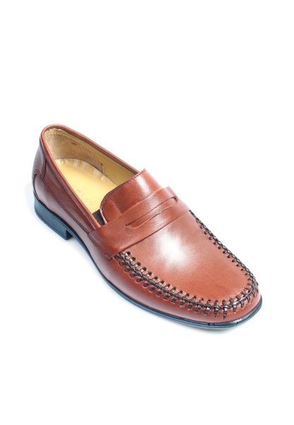 MirgeShoes Taba Bağcıksız Erkek Klasik Loafer Ayakkabı İçi Dışı Hakiki Deri MRG01108013109232