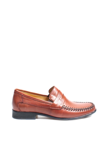 MirgeShoes Taba Bağcıksız Erkek Klasik Loafer Ayakkabı İçi Dışı Hakiki Deri MRG01108013109232