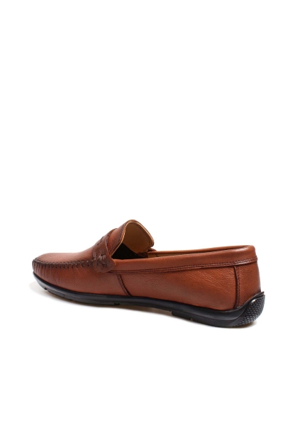 MirgeShoes Taba Bağcıksız Erkek Loafer Ayakkabı İçi Dışı Hakiki Deri MRG01715131420