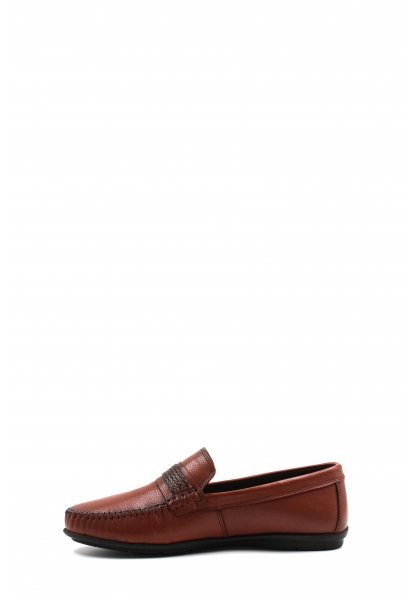 MirgeShoes Taba Bağcıksız Erkek Loafer Ayakkabı İçi Dışı Hakiki Deri MRG01715131421
