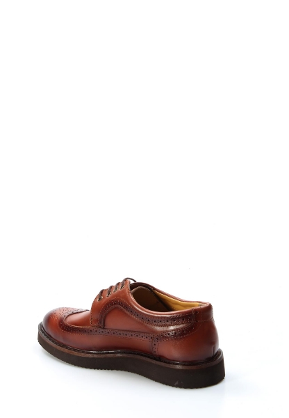 MirgeShoes Taba Bağcıklı Erkek Oxford Ayakkabı İçi Dışı Hakiki Deri MRG012251314268-1