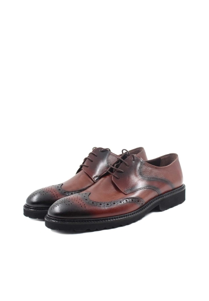MirgeShoes Taba Bağcıklı Erkek Oxford Ayakkabı İçi Dışı Hakiki Deri MRG01367131737