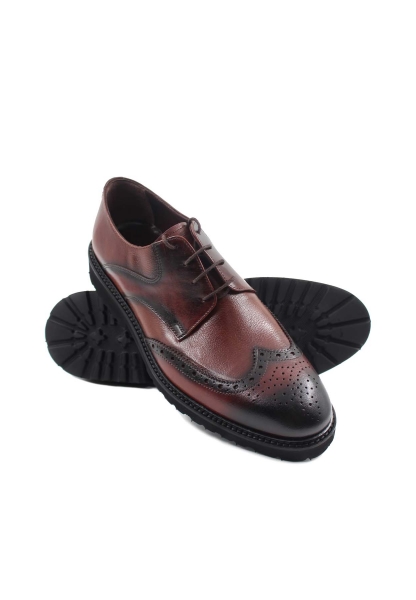 MirgeShoes Taba Bağcıklı Erkek Oxford Ayakkabı İçi Dışı Hakiki Deri MRG01367131737