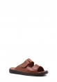 MirgeShoes Erkek Terlik İçi Dışı Hakiki Deri Taba MRG01258131399