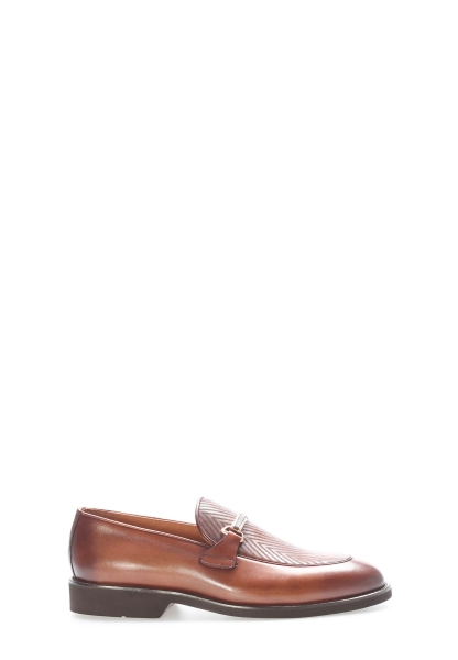 MirgeShoes Taba Bağcıksız Erkek Klasik Ayakkabı İçi Dışı Hakiki Deri MRG0190813124441436