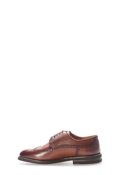 MirgeShoes Taba Bağcıklı Erkek Klasik Ayakkabı İçi Dışı Hakiki Deri MRG019081319905