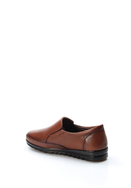 MirgeShoes Taba Bağcıksız Kadın Casual Ayakkabı İçi Dışı Hakiki Deri MRG0110112611142
