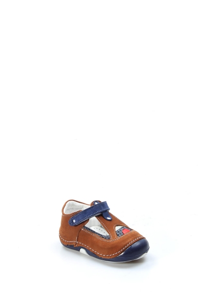 MirgeShoes Bebek Casual Ayakkabı İçi Dışı Hakiki Deri Taba Lacivert  MRG01102121615